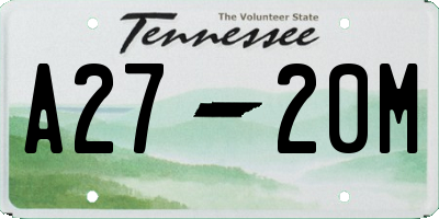 TN license plate A2720M
