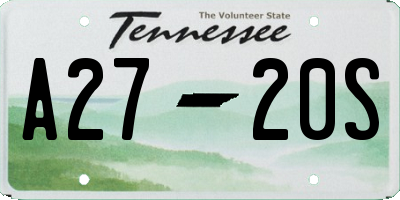 TN license plate A2720S