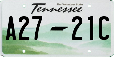 TN license plate A2721C