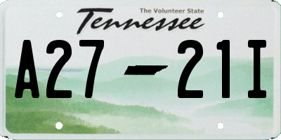 TN license plate A2721I