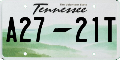 TN license plate A2721T