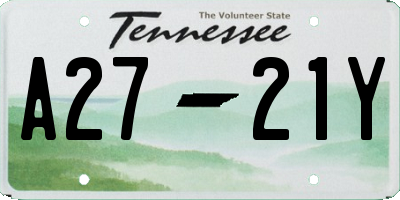 TN license plate A2721Y
