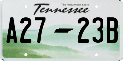 TN license plate A2723B
