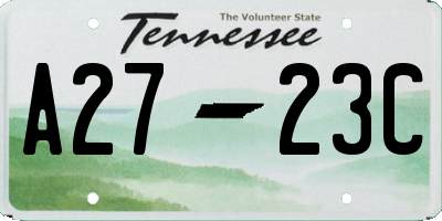 TN license plate A2723C