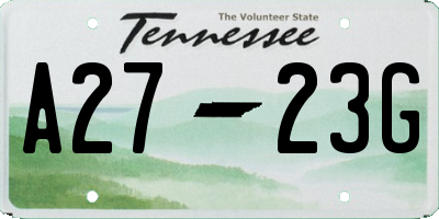 TN license plate A2723G