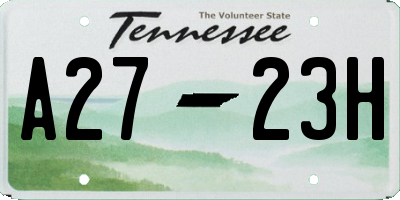 TN license plate A2723H