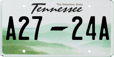 TN license plate A2724A
