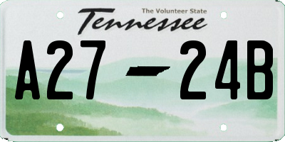 TN license plate A2724B