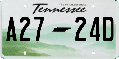 TN license plate A2724D