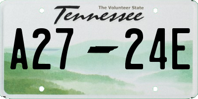 TN license plate A2724E