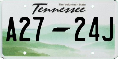 TN license plate A2724J