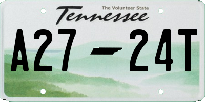 TN license plate A2724T