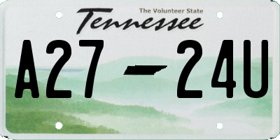 TN license plate A2724U