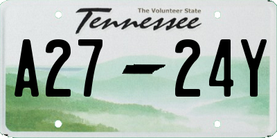 TN license plate A2724Y