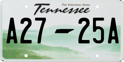 TN license plate A2725A