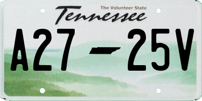 TN license plate A2725V