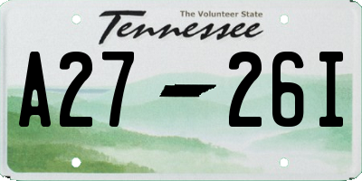 TN license plate A2726I
