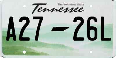 TN license plate A2726L