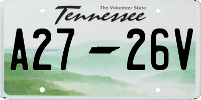 TN license plate A2726V