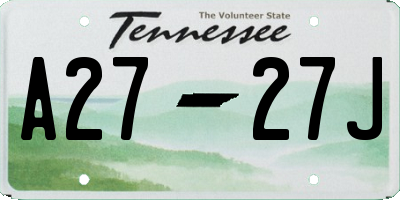 TN license plate A2727J