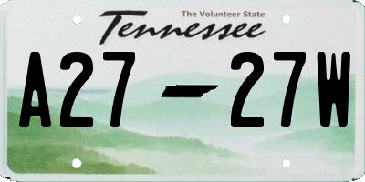 TN license plate A2727W