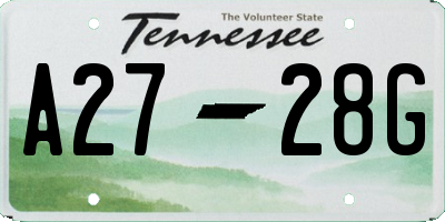 TN license plate A2728G