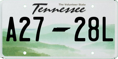 TN license plate A2728L