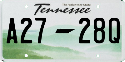TN license plate A2728Q