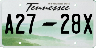 TN license plate A2728X