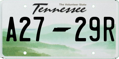 TN license plate A2729R