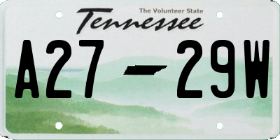 TN license plate A2729W