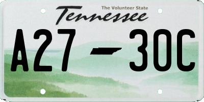 TN license plate A2730C