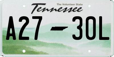 TN license plate A2730L
