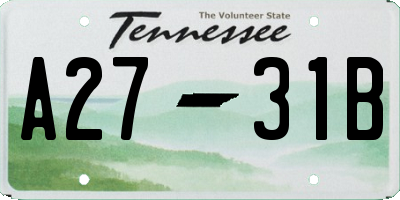 TN license plate A2731B