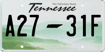 TN license plate A2731F