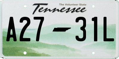 TN license plate A2731L