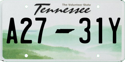 TN license plate A2731Y