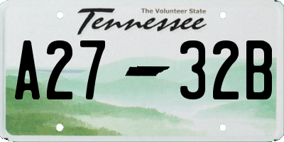 TN license plate A2732B