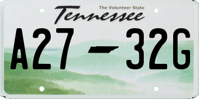 TN license plate A2732G