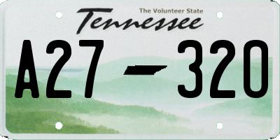 TN license plate A2732O