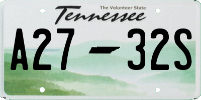 TN license plate A2732S