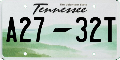 TN license plate A2732T