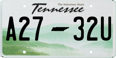 TN license plate A2732U