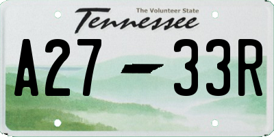 TN license plate A2733R