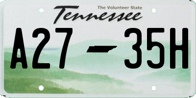 TN license plate A2735H