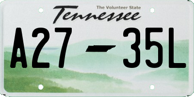 TN license plate A2735L