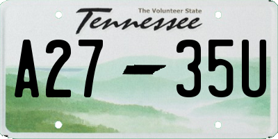 TN license plate A2735U