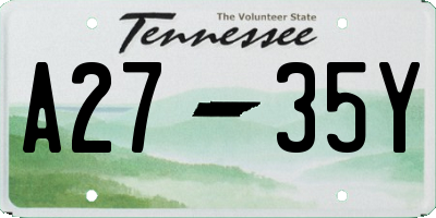 TN license plate A2735Y