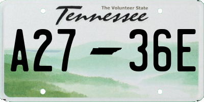 TN license plate A2736E