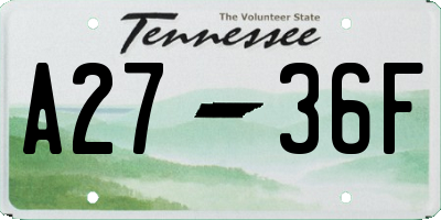 TN license plate A2736F